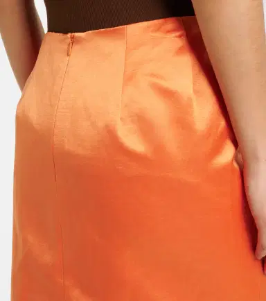 SHUSHU/TONG Embellished linen and silk slip skirt | Thumbnail 5