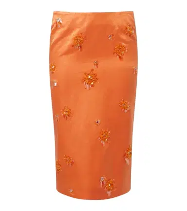 SHUSHU/TONG Embellished linen and silk slip skirt | Thumbnail 1