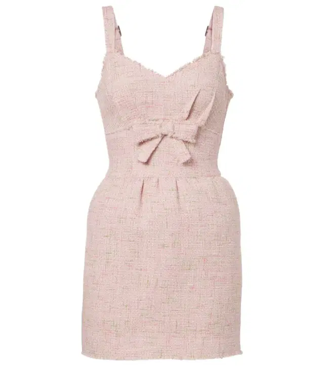 Shushu/Tong Bow-detail cotton-blend tweed minidress
