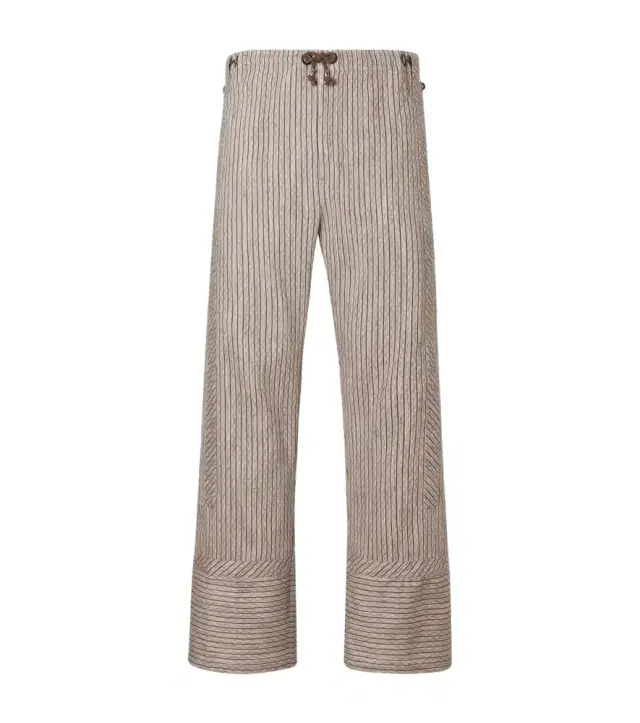 Kyan cotton and linen-blend straight pants