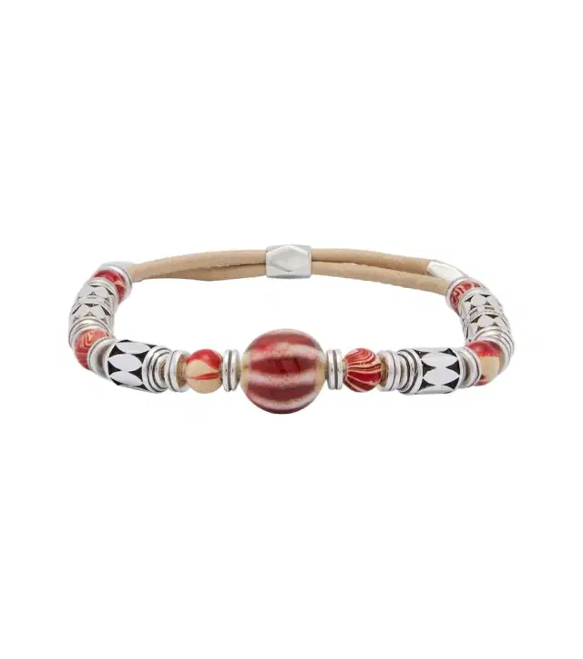 Isabel Marant Janis beaded metal and leather bracelet