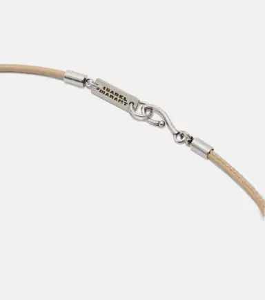 Isabel Marant Janis beaded leather-trimmed pendant necklace | Thumbnail 2