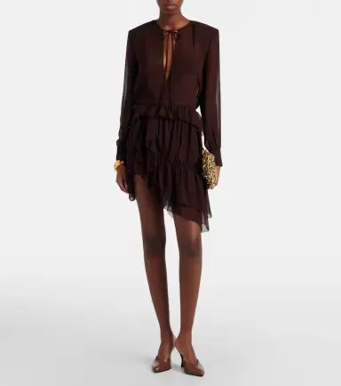 Jacques Wei Ruffled asymmetric minidress | Thumbnail 4