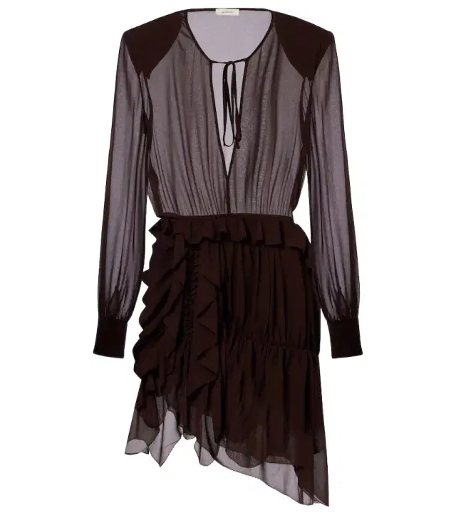 Ruffled asymmetric minidress