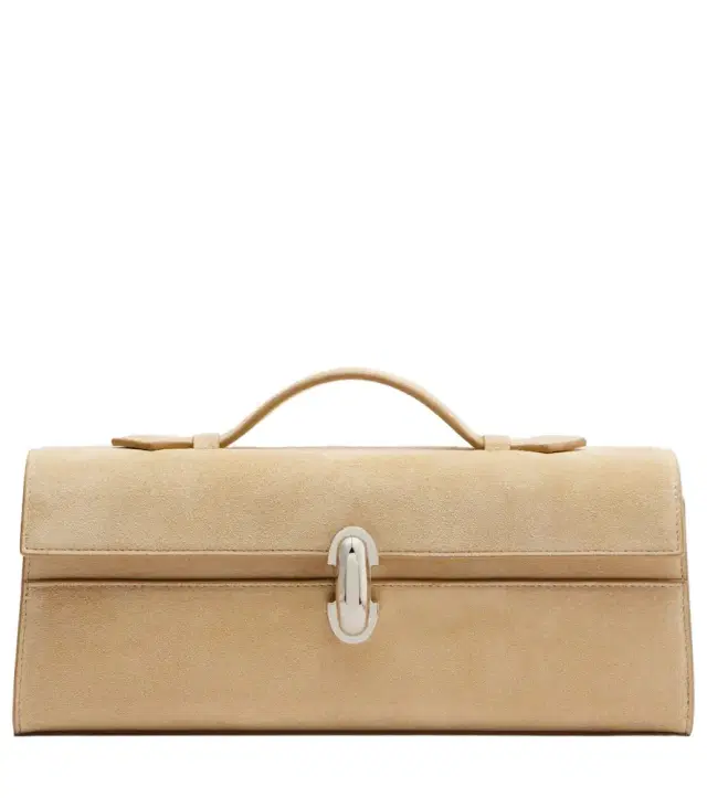 Savette Symmetry Slim suede top-handle bag