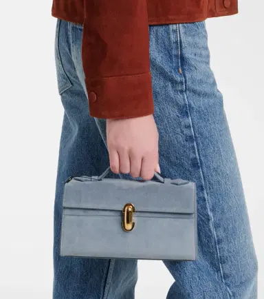 Savette Symmetry Pochette Mini suede top-handle bag | Thumbnail 5