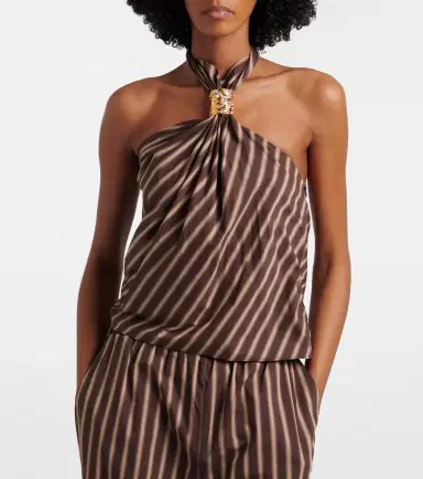 Jacques Wei Gathered striped cotton-blend top | Thumbnail 3 Jacques Wei Gathered striped cotton-blend top | Thumbnail 3