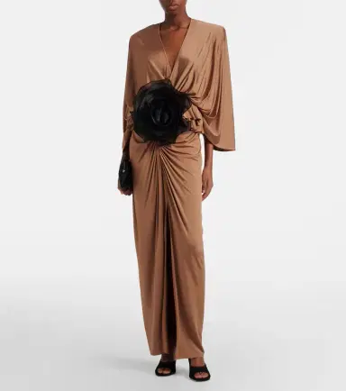 Jacques Wei Floral-appliqué jersey maxi dress | Thumbnail 2