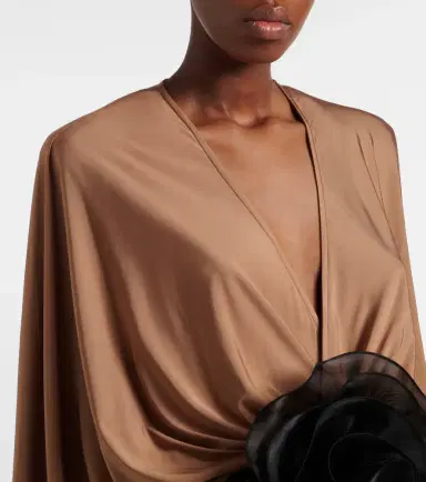 Jacques Wei Floral-appliqué jersey maxi dress | Thumbnail 4