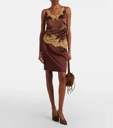 Jacques Wei Lace-trimmed draped satin camisole | Thumbnail 2 Jacques Wei Lace-trimmed draped satin camisole | Thumbnail 2