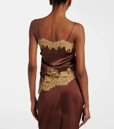 Jacques Wei Lace-trimmed draped satin camisole | Thumbnail 5 Jacques Wei Lace-trimmed draped satin camisole | Thumbnail 5