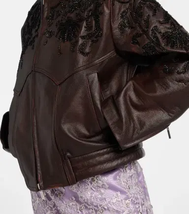 Jacques Wei Beaded leather jacket | Thumbnail 3 Jacques Wei Beaded leather jacket | Thumbnail 3