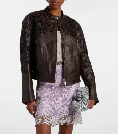 Jacques Wei Beaded leather jacket | Thumbnail 6 Jacques Wei Beaded leather jacket | Thumbnail 6