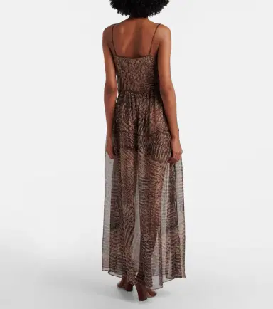 Jacques Wei Printed semi-sheer silk maxi dress | Thumbnail 4