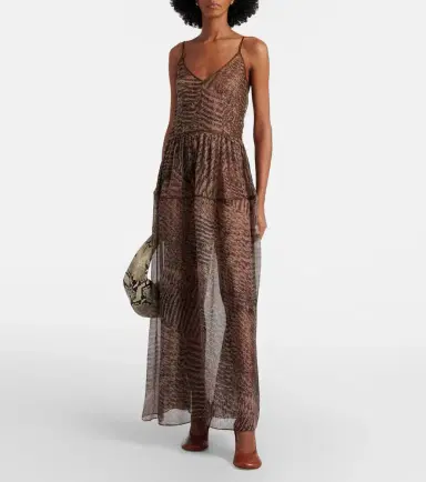 Jacques Wei Printed semi-sheer silk maxi dress | Thumbnail 5