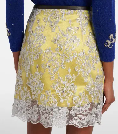 Jacques Wei Embellished lace miniskirt | Thumbnail 2