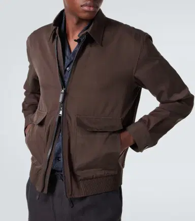Brioni Leather-trimmed silk blouson jacket | Thumbnail 7 Brioni Leather-trimmed silk blouson jacket | Thumbnail 7