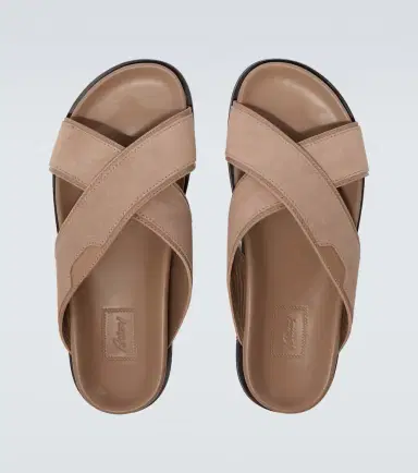 Brioni Leather-trimmed suede sandals | Thumbnail 2 Brioni Leather-trimmed suede sandals | Thumbnail 2
