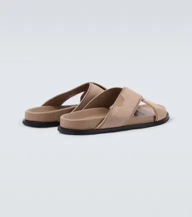 Brioni Leather-trimmed suede sandals | Thumbnail 3 Brioni Leather-trimmed suede sandals | Thumbnail 3