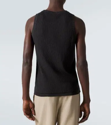 Brioni Ribbed-knit cotton, linen, and silk tank top | Thumbnail 3