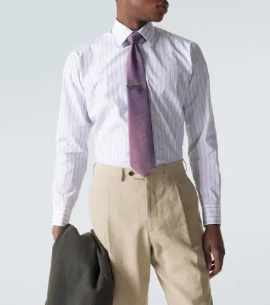 Charvet Striped cotton poplin shirt | Thumbnail 3