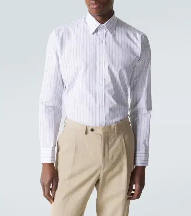 Charvet Striped cotton poplin shirt | Thumbnail 5