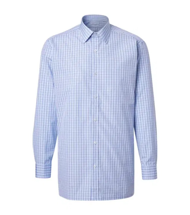 Checked cotton poplin shirt