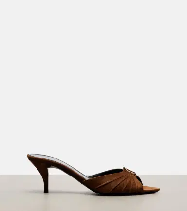 Saint Laurent Babylone Cassandre suede mules | Thumbnail 2