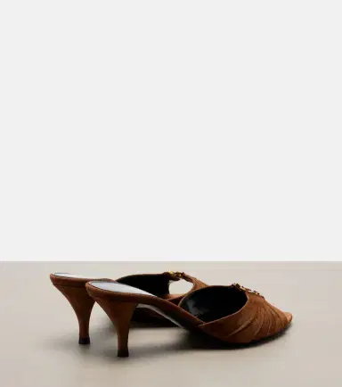 Saint Laurent Babylone Cassandre suede mules | Thumbnail 3