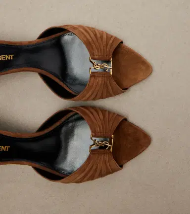 Saint Laurent Babylone Cassandre suede mules | Thumbnail 4