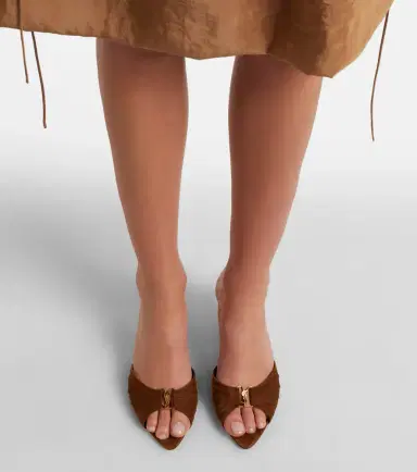 Saint Laurent Babylone Cassandre suede mules | Thumbnail 6