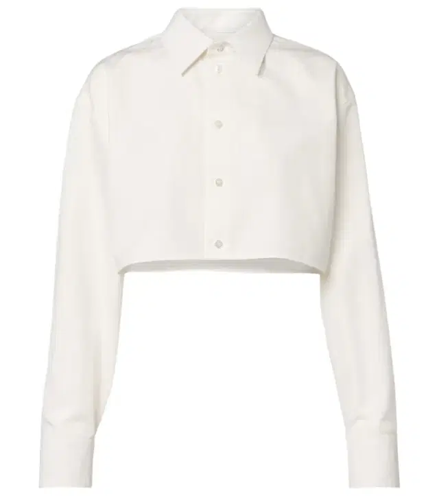Cropped cotton and silk poplin shirt