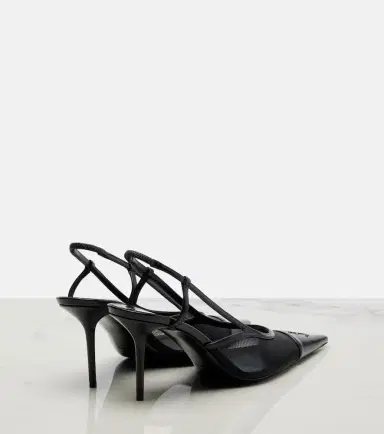 Saint Laurent Renée mesh and leather slingback pumps | Thumbnail 3