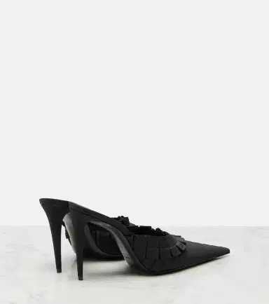 Saint Laurent Madeleine ruffled taffeta mules | Thumbnail 2 Saint Laurent Madeleine ruffled taffeta mules | Thumbnail 2