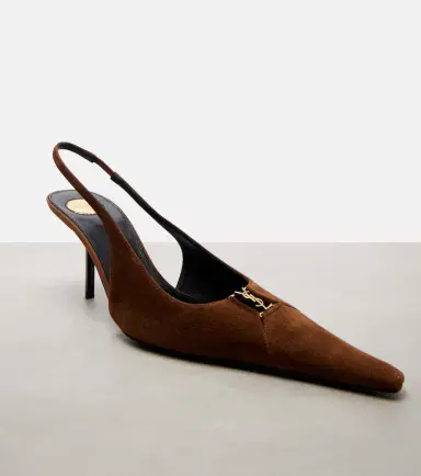 Saint Laurent Babylone Breteuil suede slingback pumps | Thumbnail 3