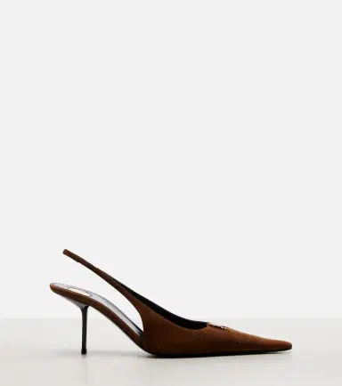 Saint Laurent Babylone Breteuil suede slingback pumps | Thumbnail 4