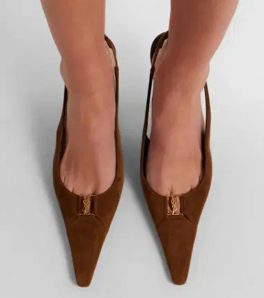 Saint Laurent Babylone Breteuil suede slingback pumps | Thumbnail 6