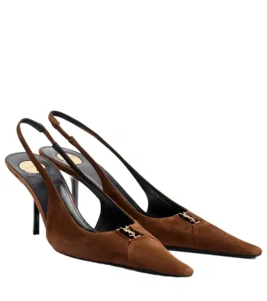 Saint Laurent Babylone Breteuil suede slingback pumps | Thumbnail 1