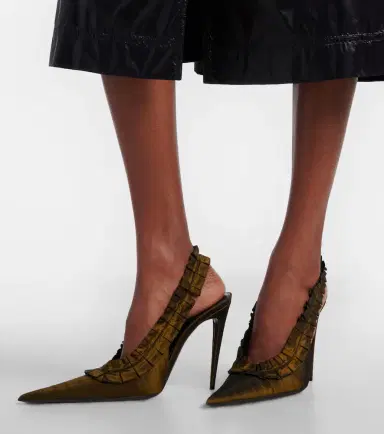 Saint Laurent Madeleine taffeta slingback pumps | Thumbnail 6 Saint Laurent Madeleine taffeta slingback pumps | Thumbnail 6