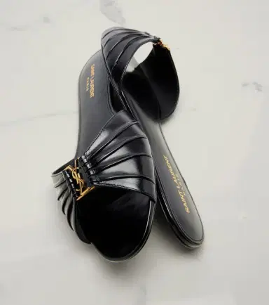 Saint Laurent Cassandre leather slides | Thumbnail 2 Saint Laurent Cassandre leather slides | Thumbnail 2