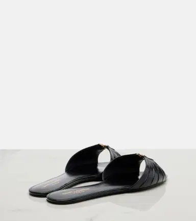 Saint Laurent Cassandre leather slides | Thumbnail 3 Saint Laurent Cassandre leather slides | Thumbnail 3