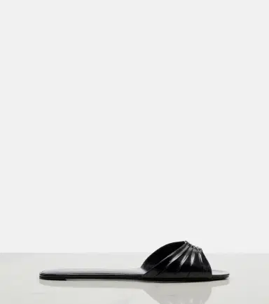 Saint Laurent Cassandre leather slides | Thumbnail 4 Saint Laurent Cassandre leather slides | Thumbnail 4