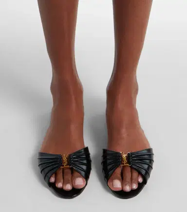 Saint Laurent Cassandre leather slides | Thumbnail 6 Saint Laurent Cassandre leather slides | Thumbnail 6