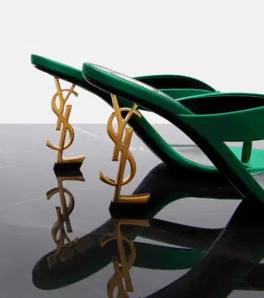 Saint Laurent Opyum Cassandre crêpe satin thong sandals | Thumbnail 3