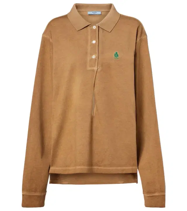 Oversized cotton piqué polo shirt