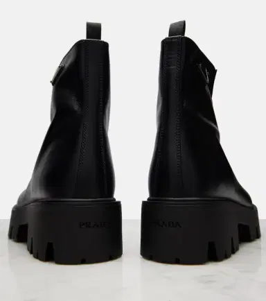 Prada Leather platform ankle boots | Thumbnail 2