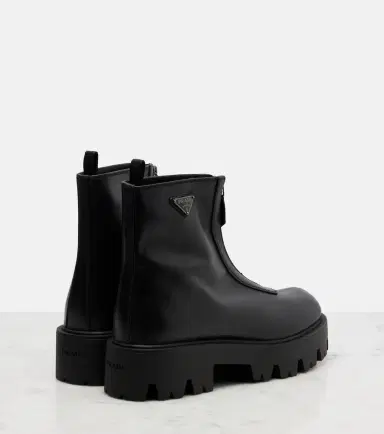 Prada Leather platform ankle boots | Thumbnail 3