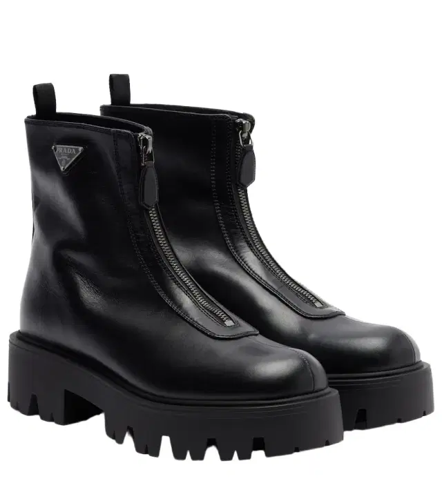 Prada Leather platform ankle boots