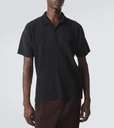 Homme Plissé Issey Miyake Homme Plissé Issey Miyake Basics pleated polo shirt | Thumbnail 2