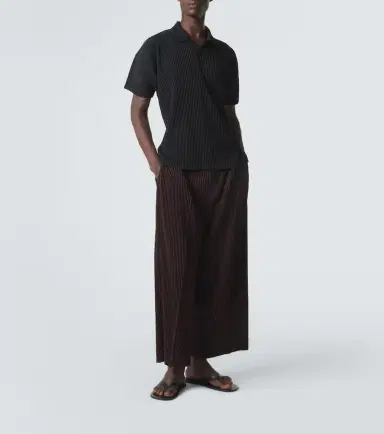 Homme Plissé Issey Miyake Homme Plissé Issey Miyake Basics pleated polo shirt | Thumbnail 3